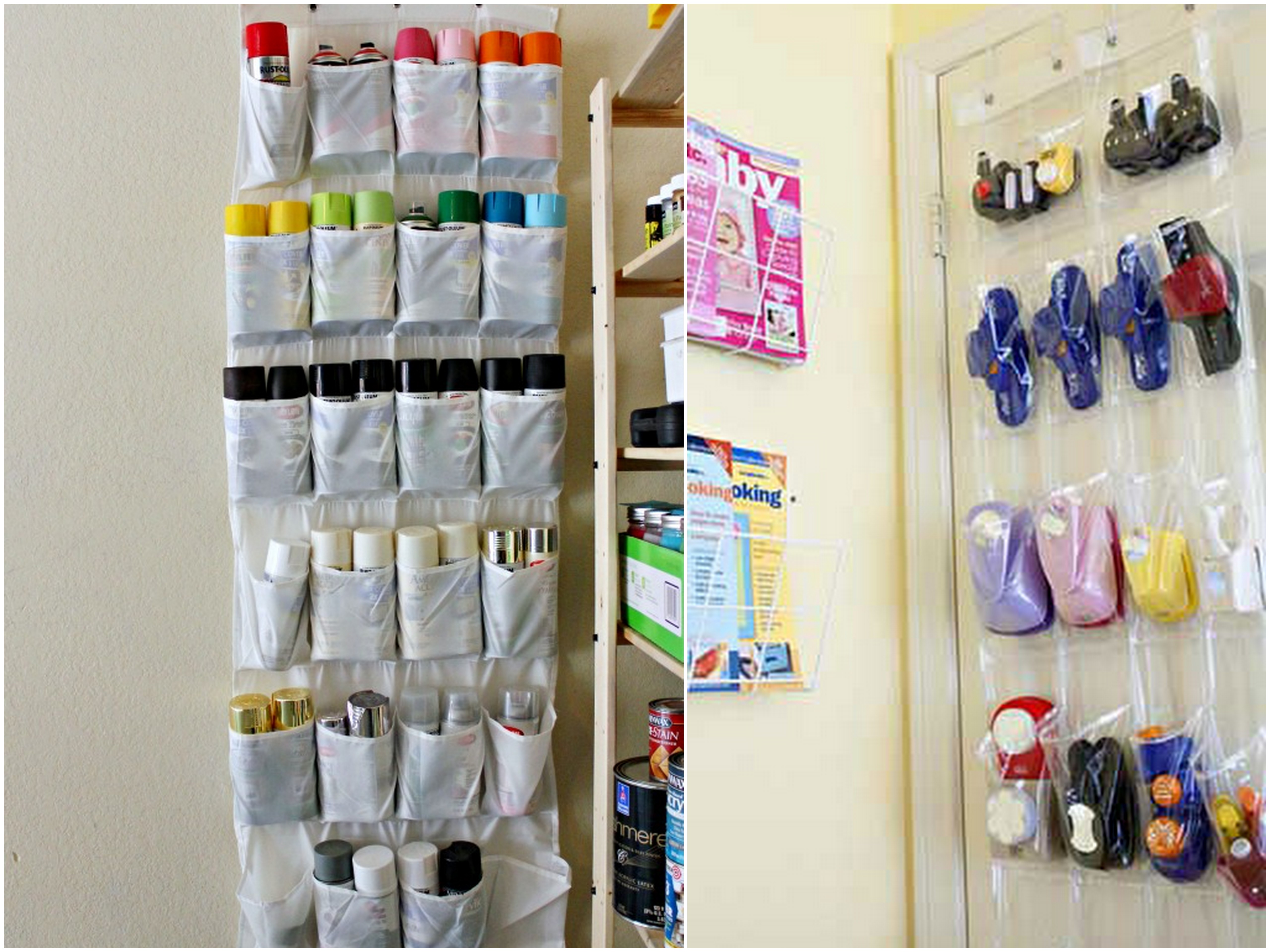 Repurpose an Over-the-Door Shoe Holder into a Cleaning Products Organizer